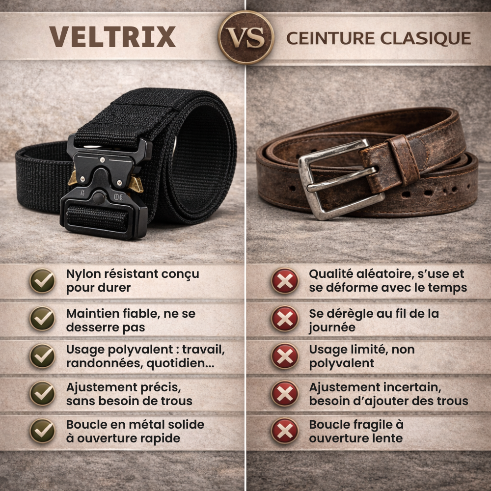 Veltrix - La ceinture en nylon ultra-résistante qui vous accompagne partout